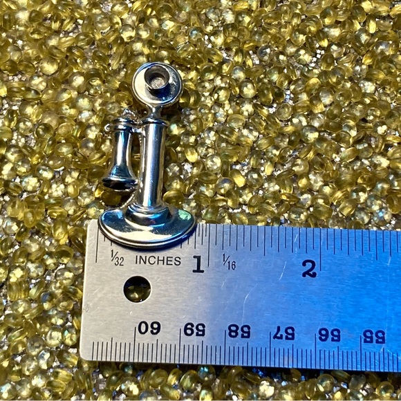 BEAU Sterling Candlestick Phone Brooch - Picture 7 of 8